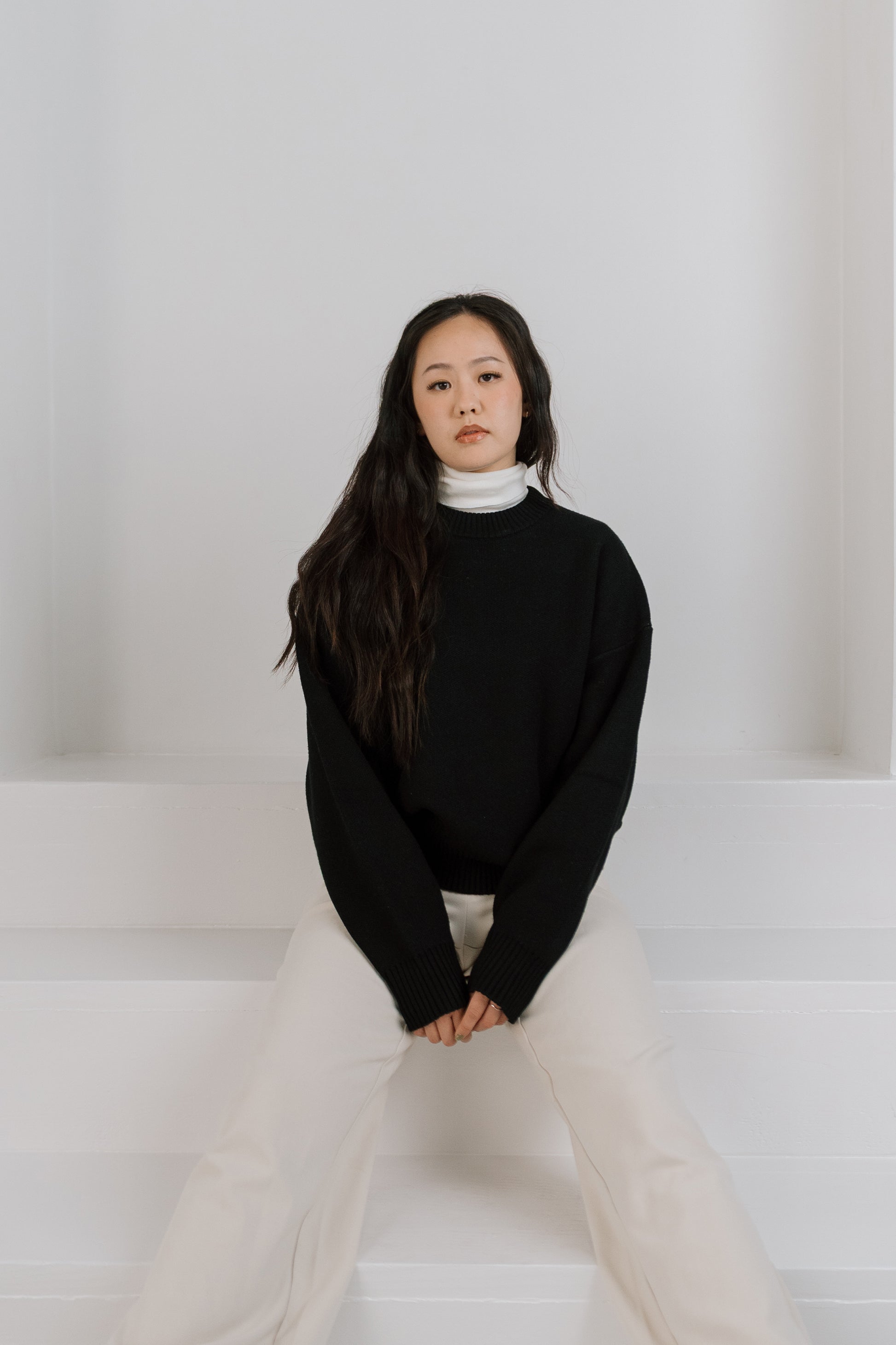 knit sweater - black