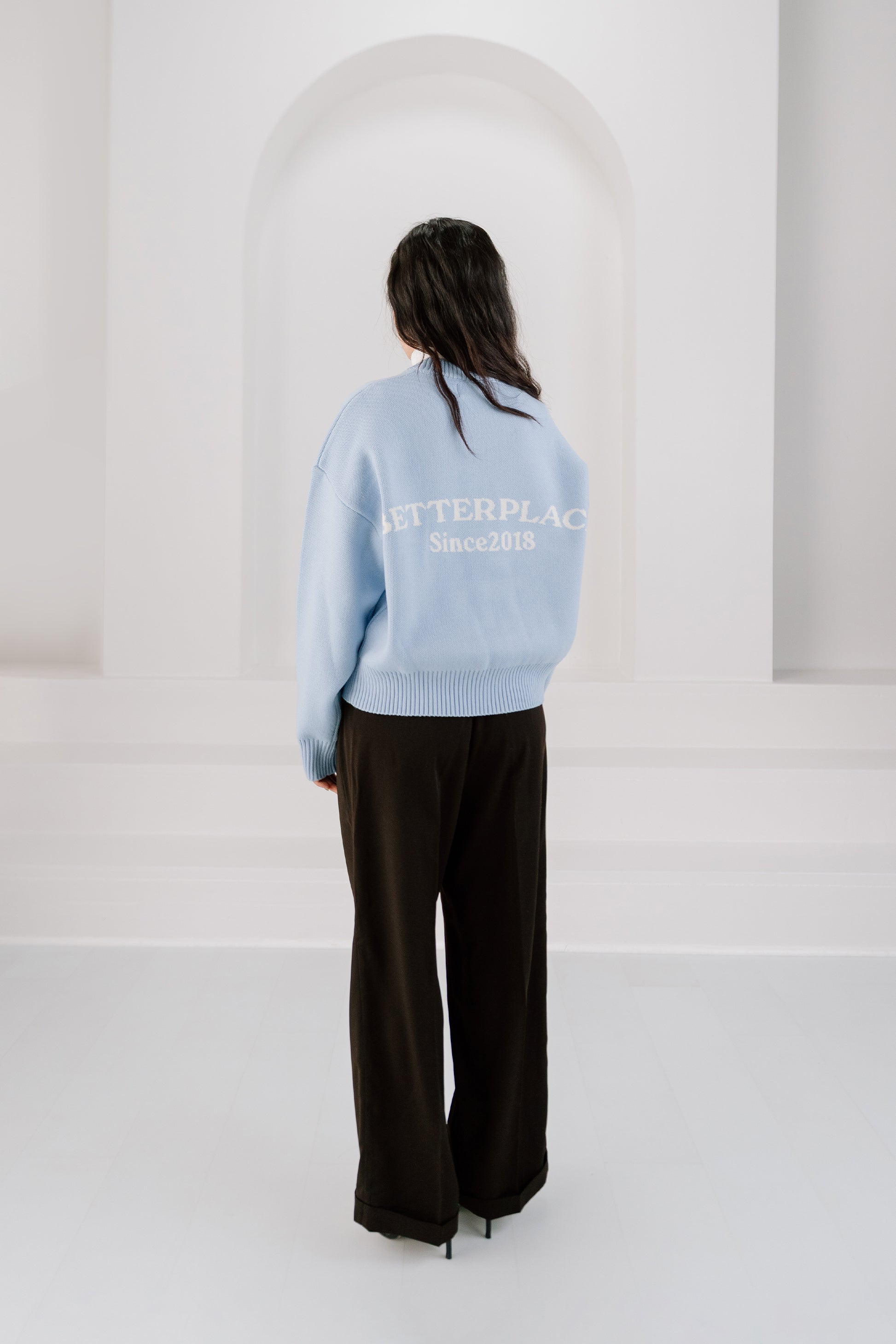 knit sweater - glacier