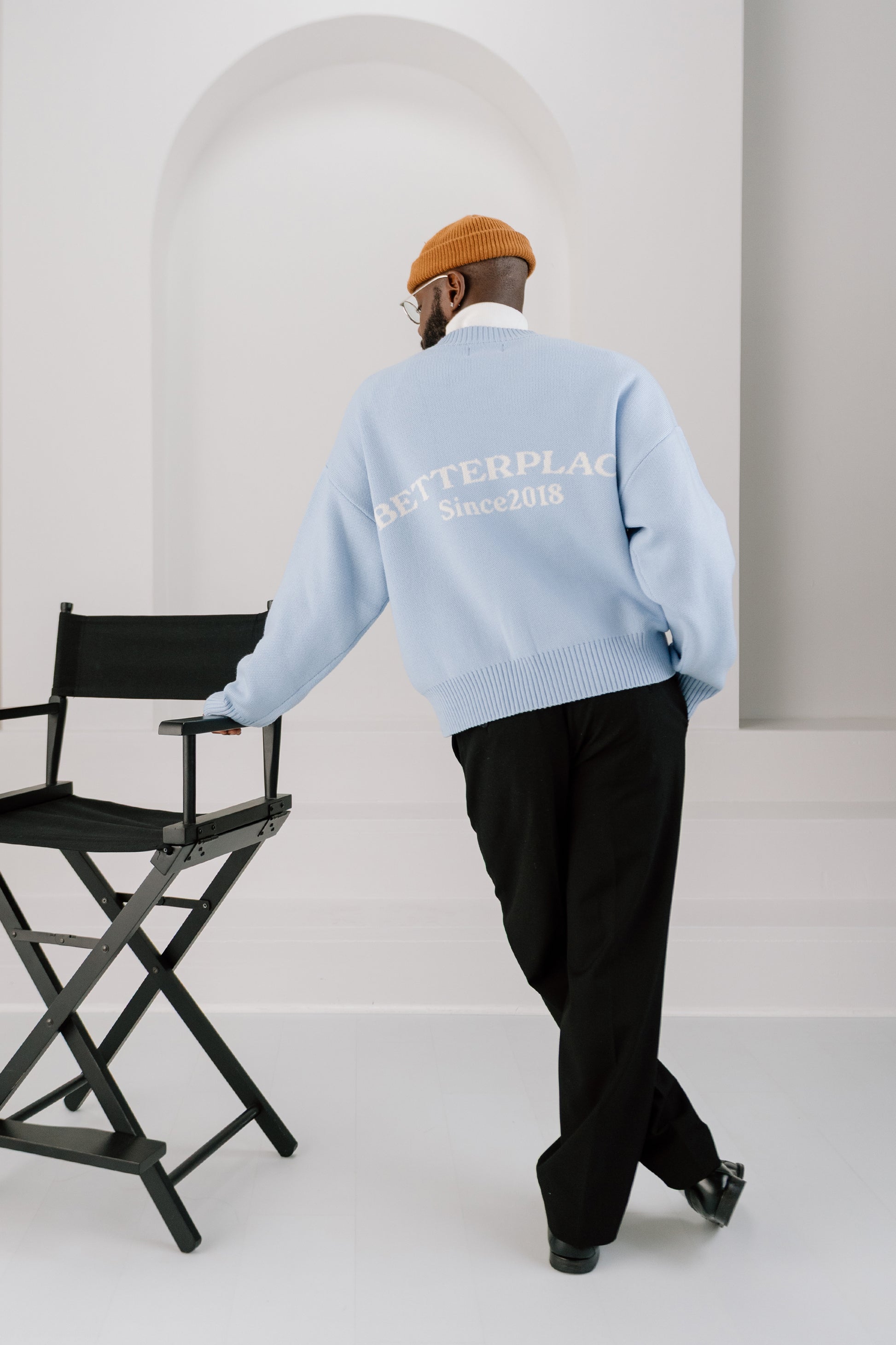 knit sweater - glacier