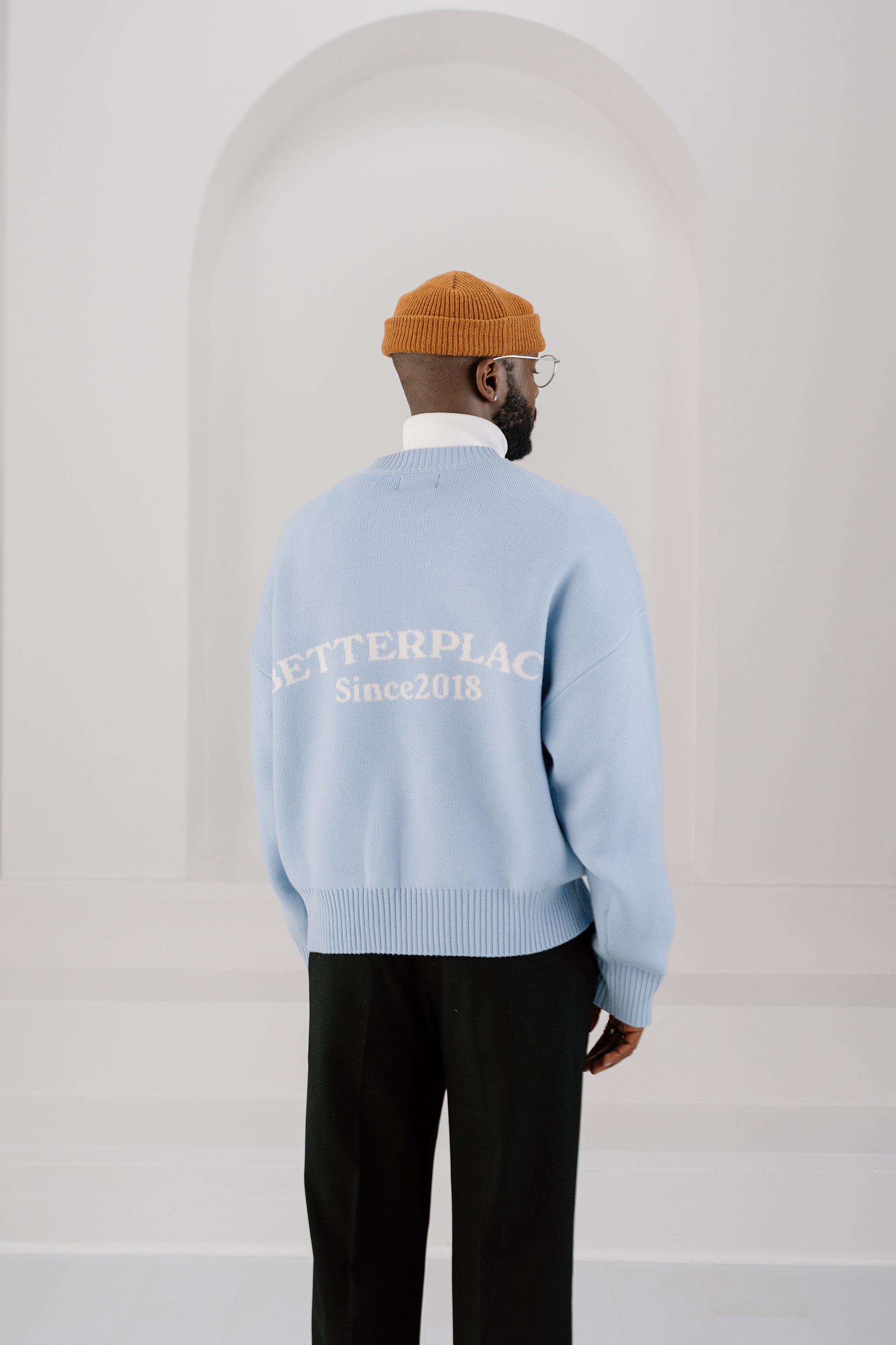 knit sweater - glacier