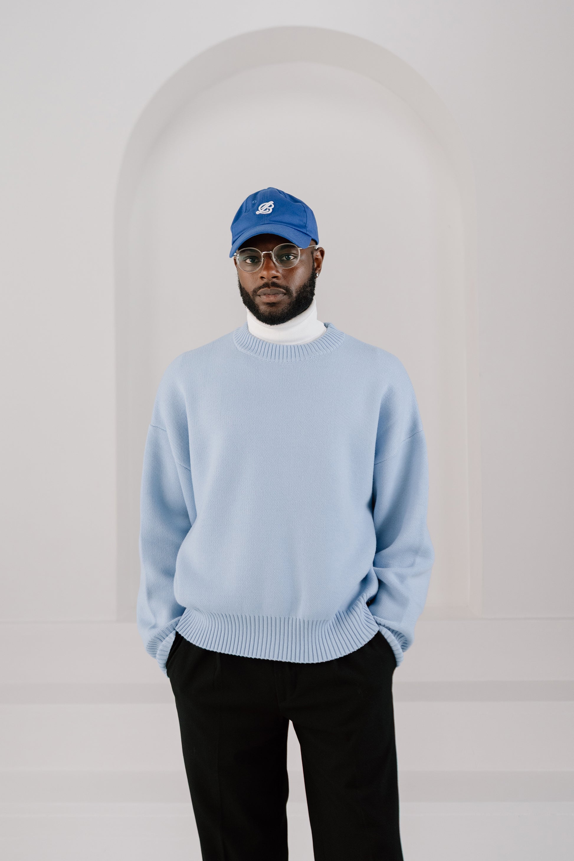 knit sweater - glacier