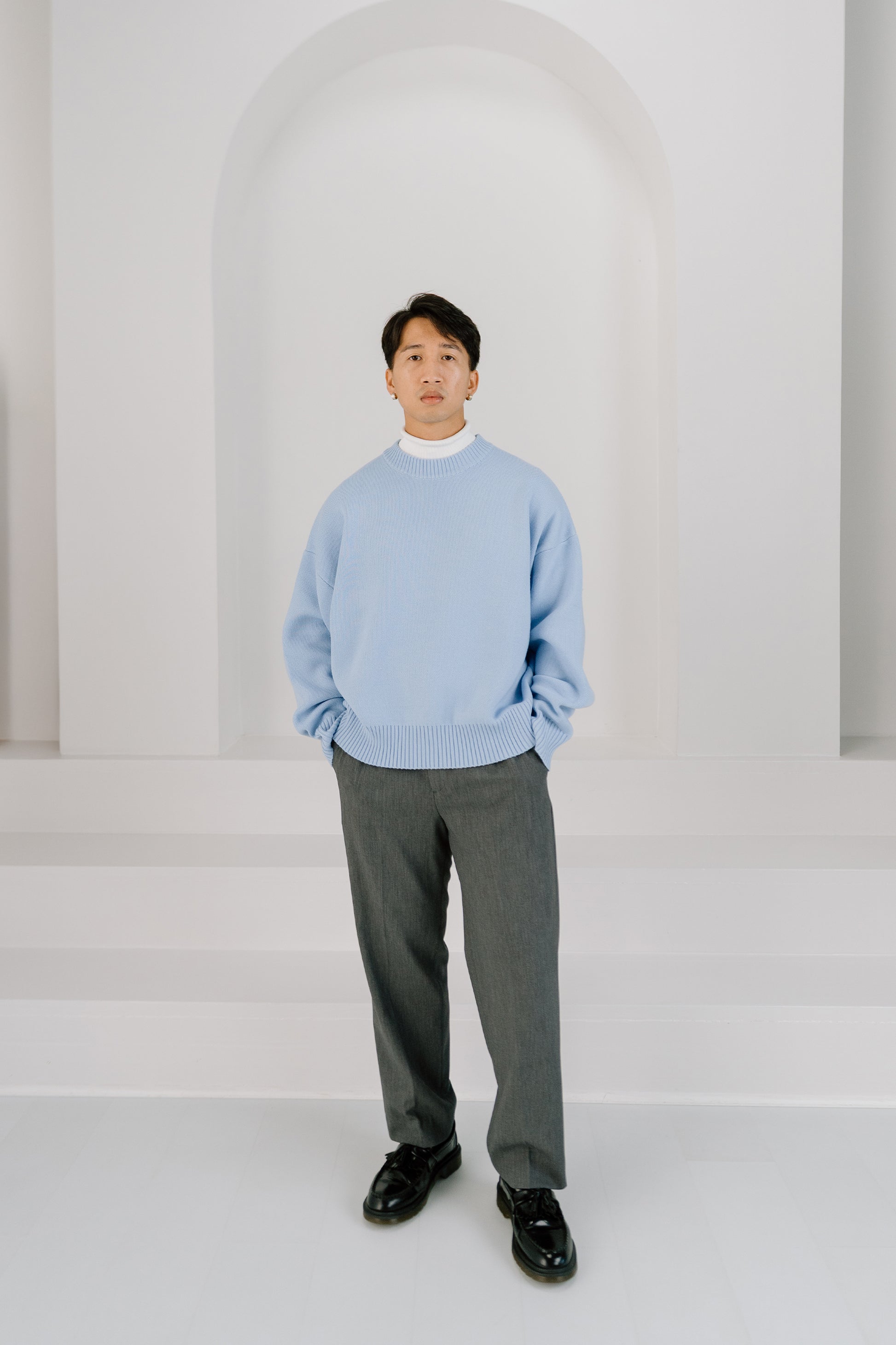 knit sweater - glacier