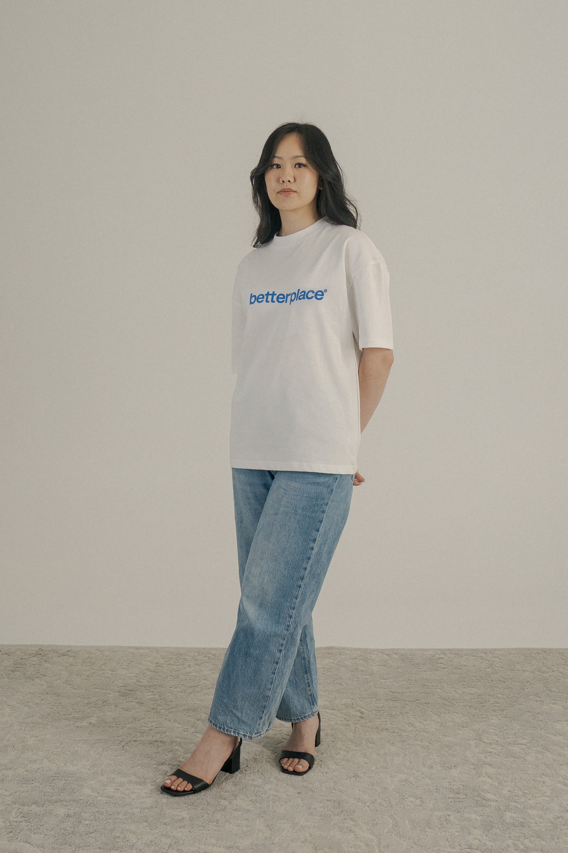 oversized tee - front print blue