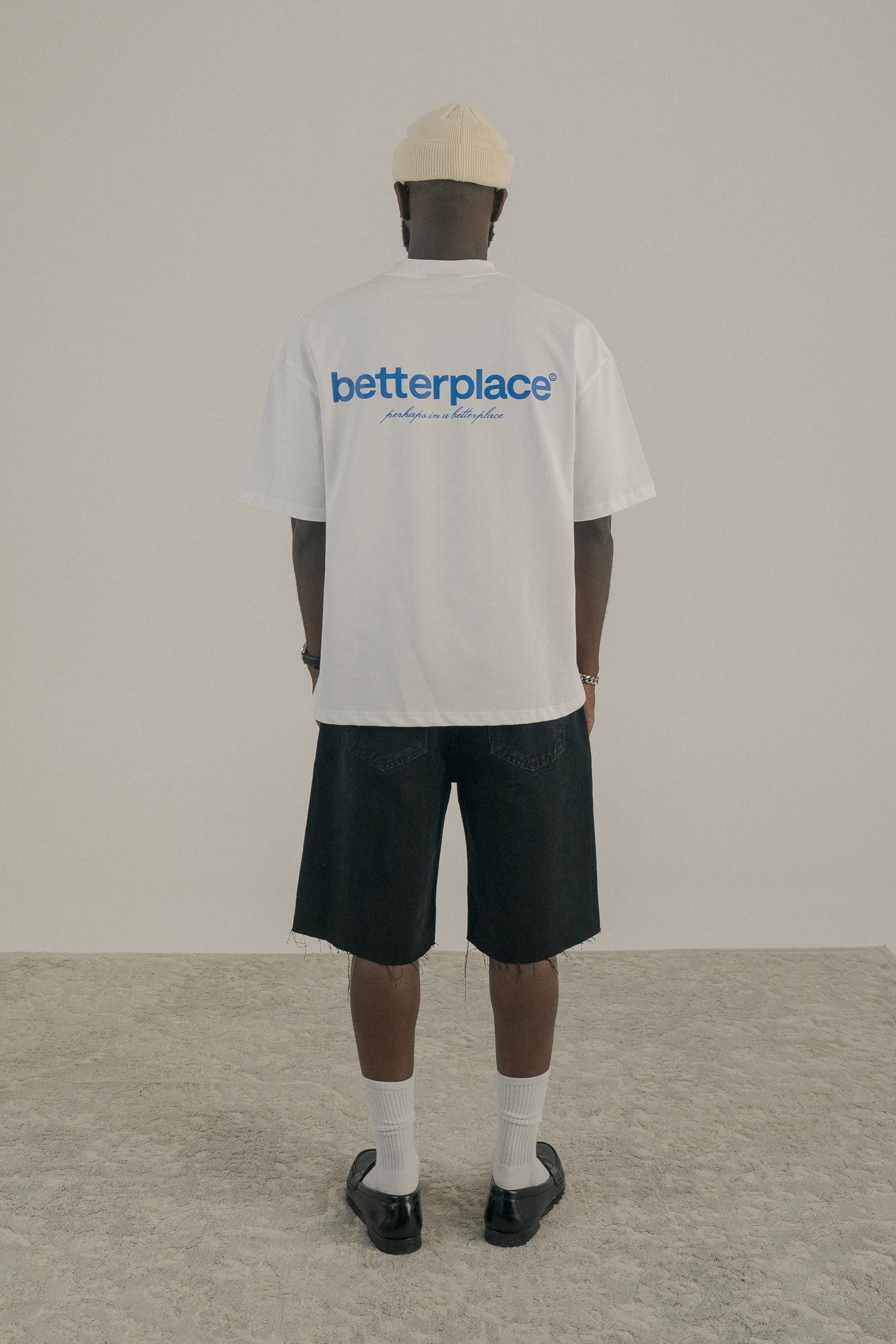 oversized tee - white/blue