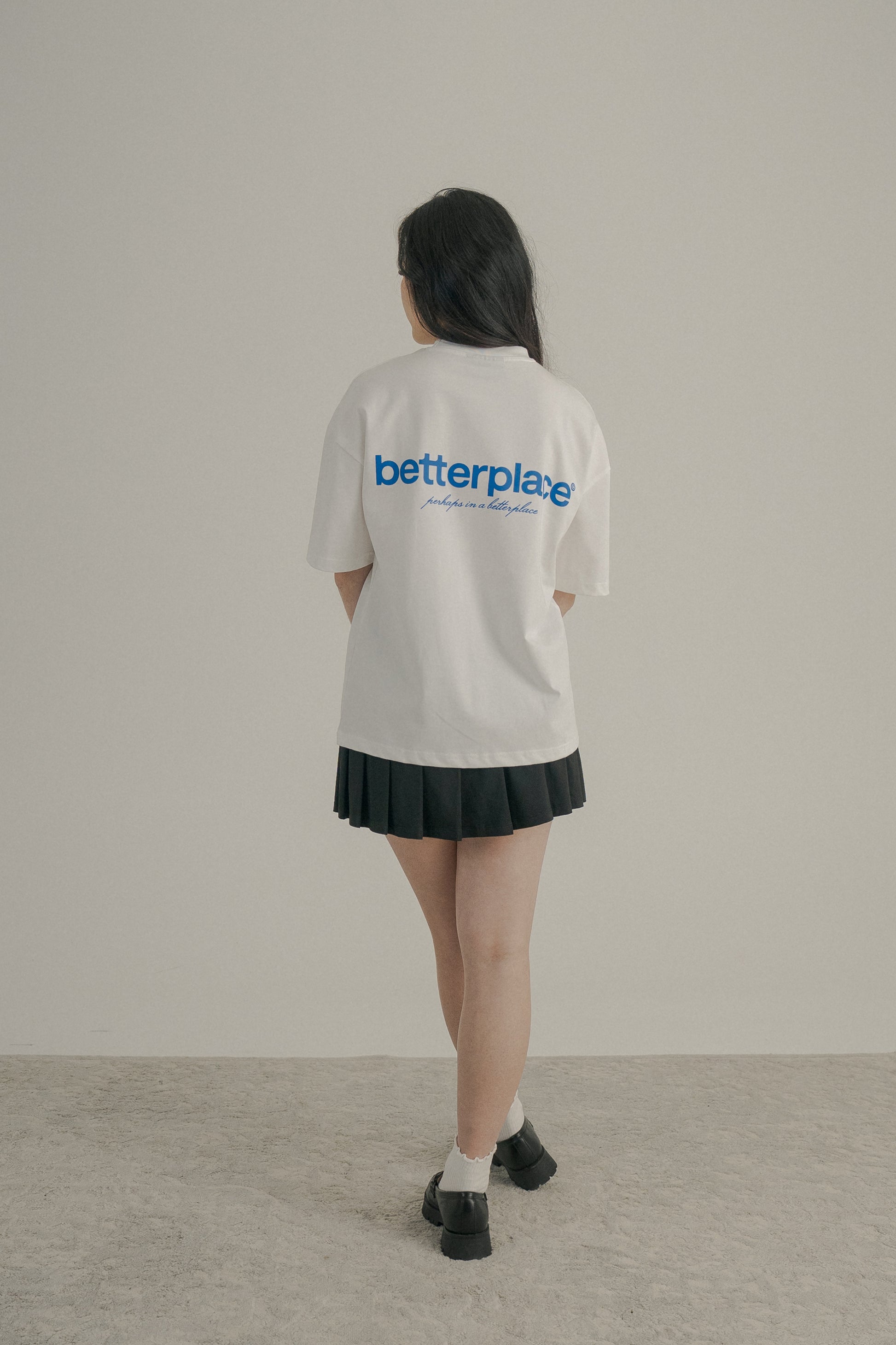 oversized tee - white/blue