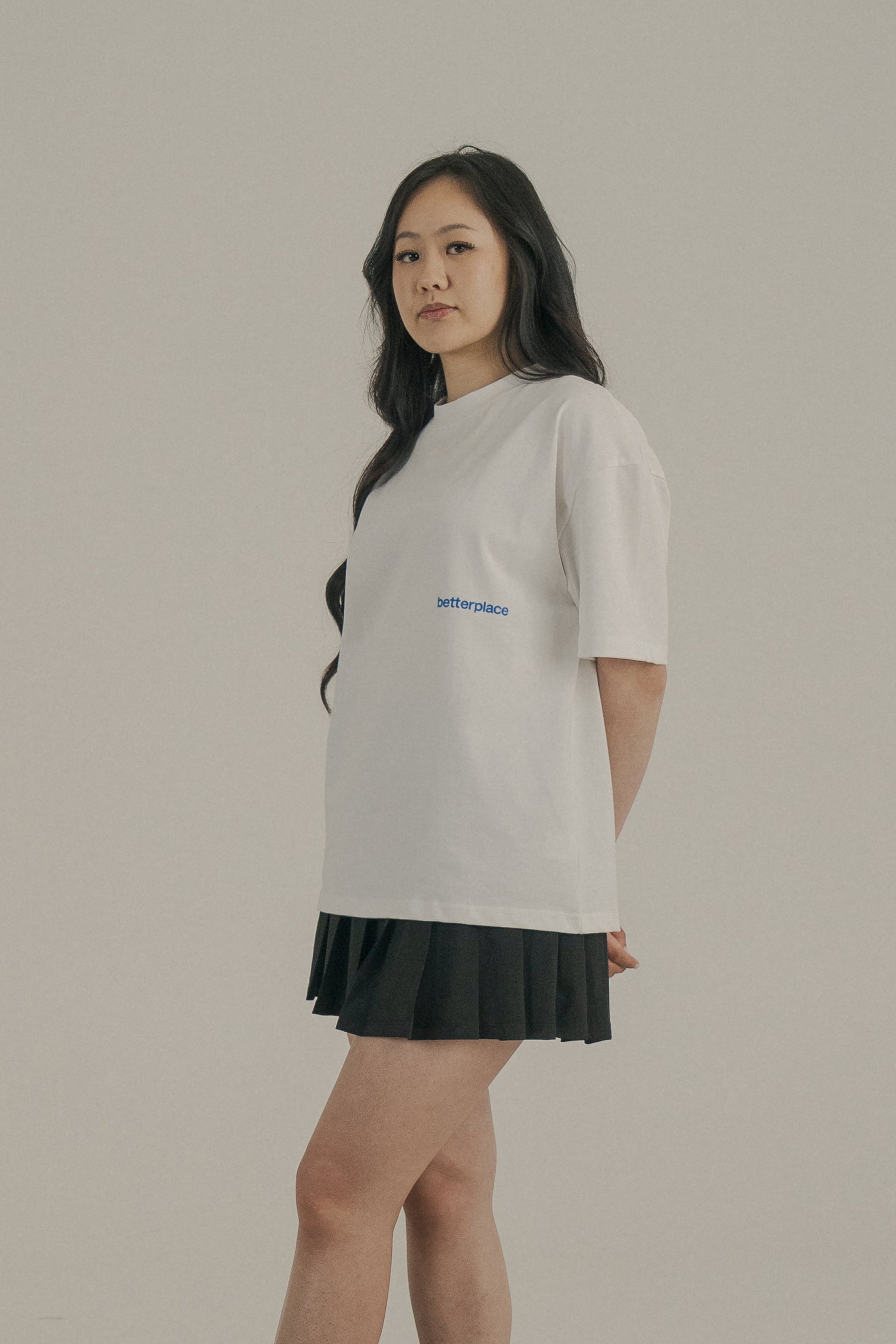 oversized tee - white/blue