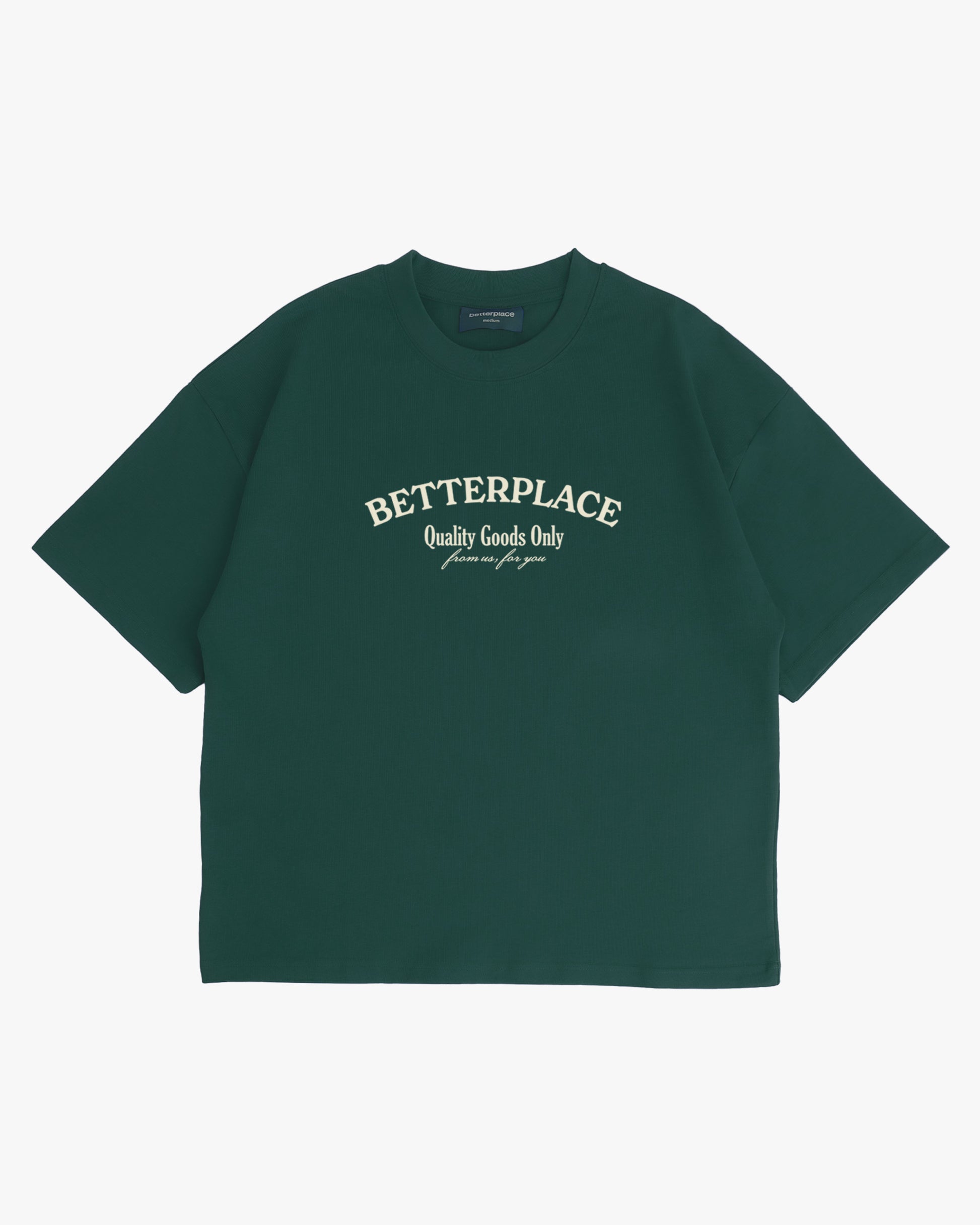 boxy tee - emerald green tulips