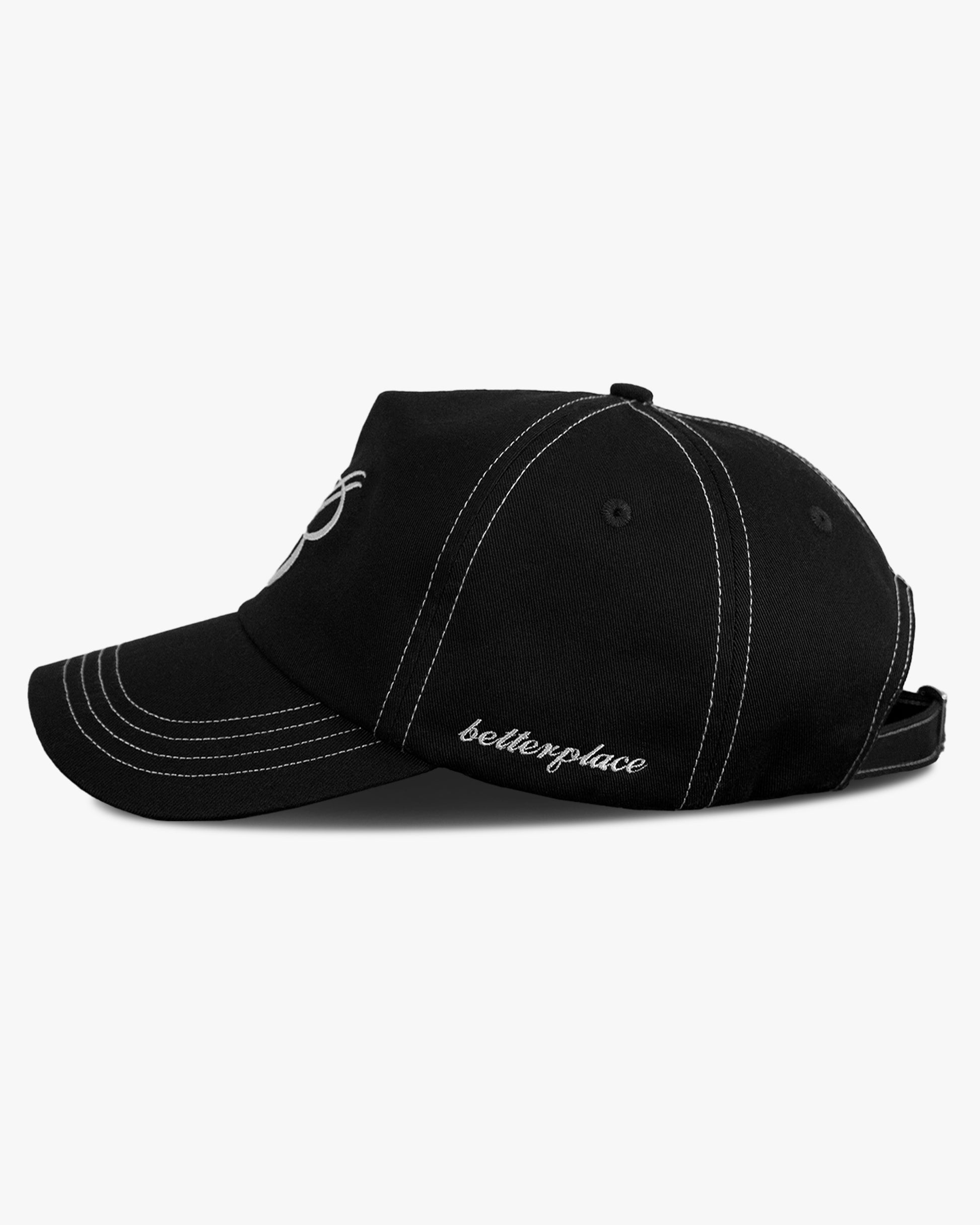 monogram hat - black