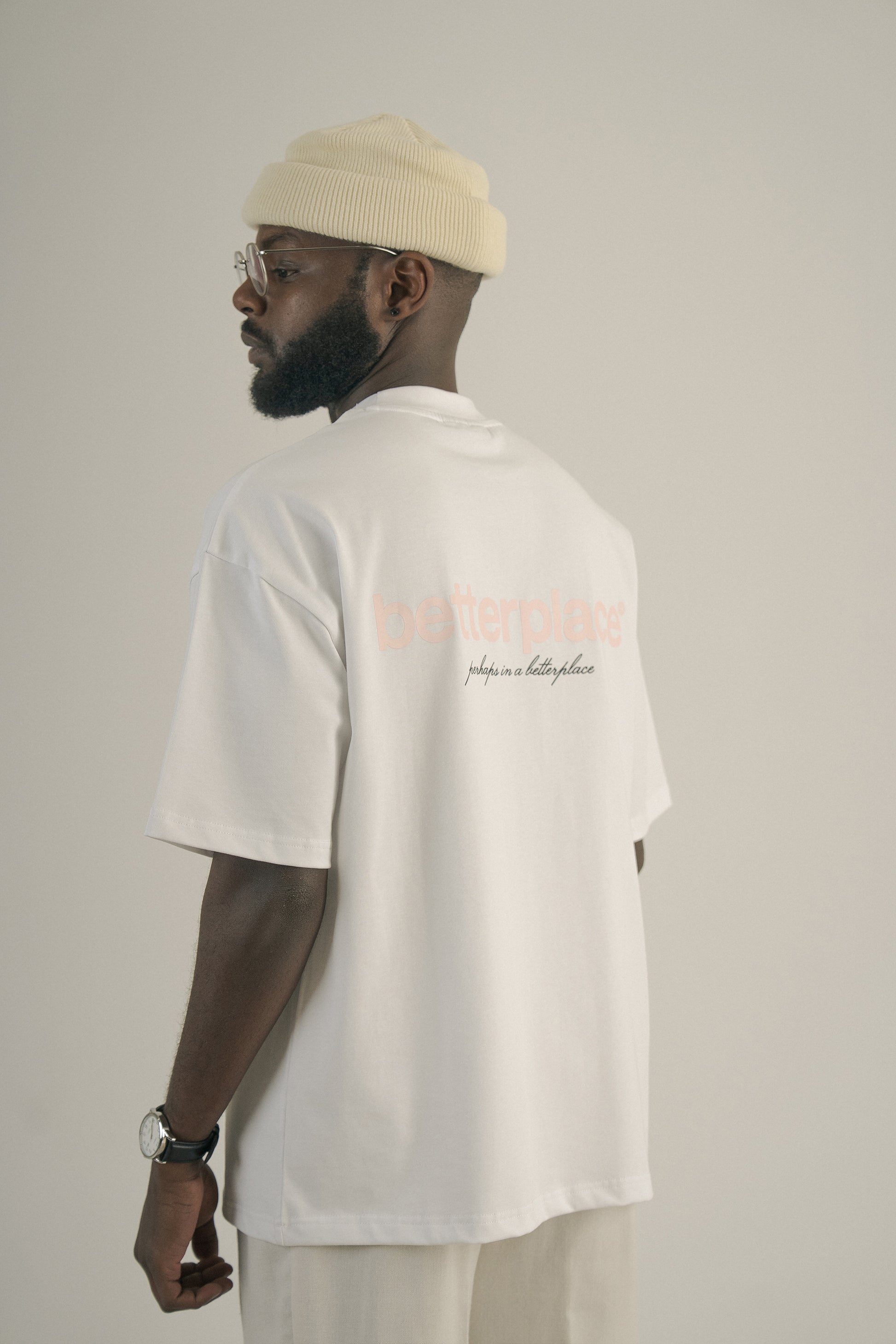 oversized tee - white/rosewater