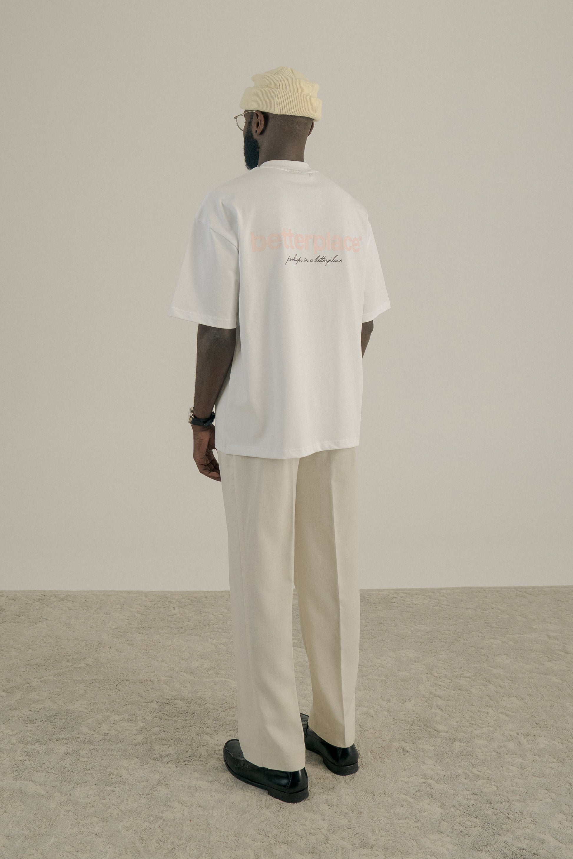 oversized tee - white/rosewater