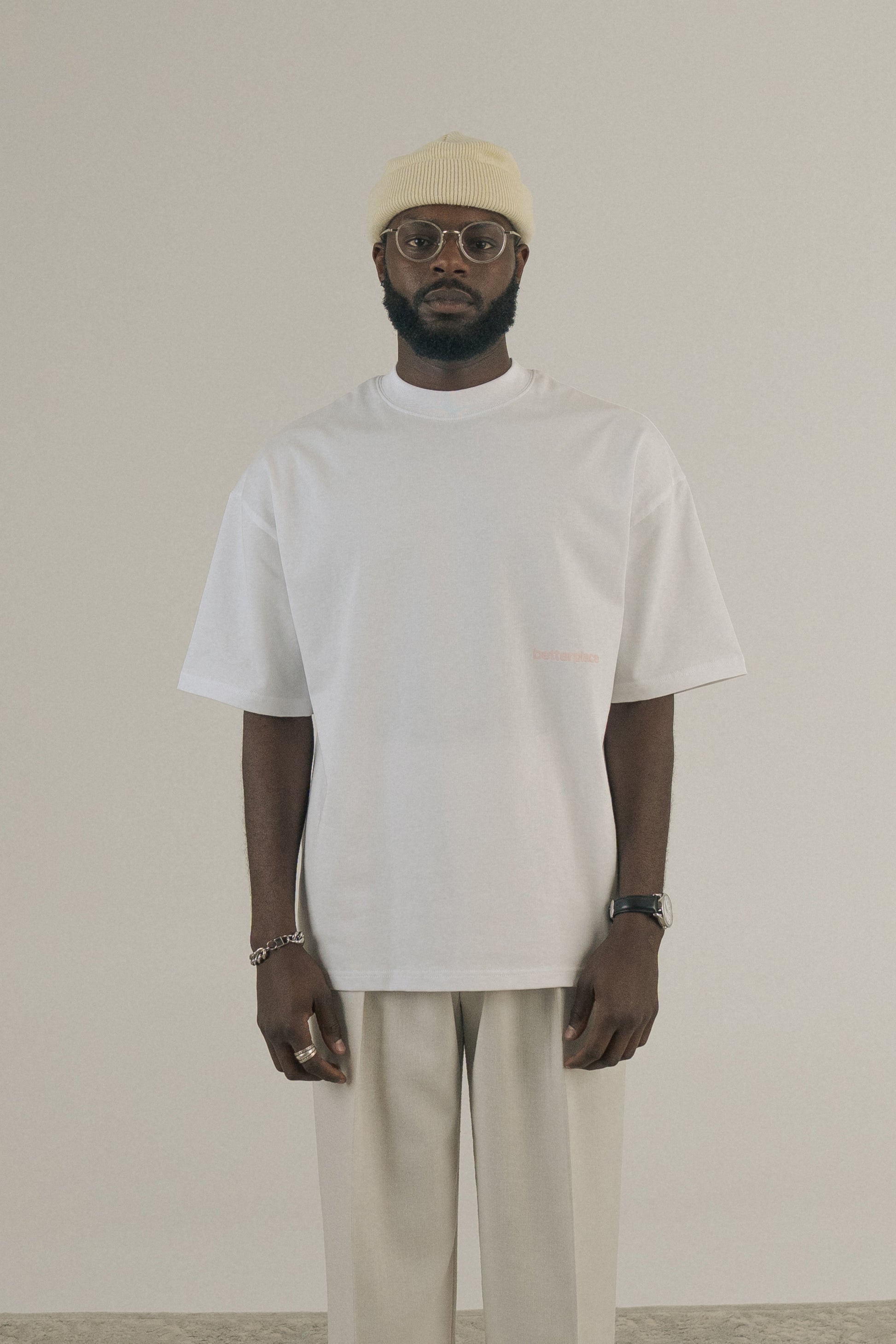 oversized tee - white/rosewater