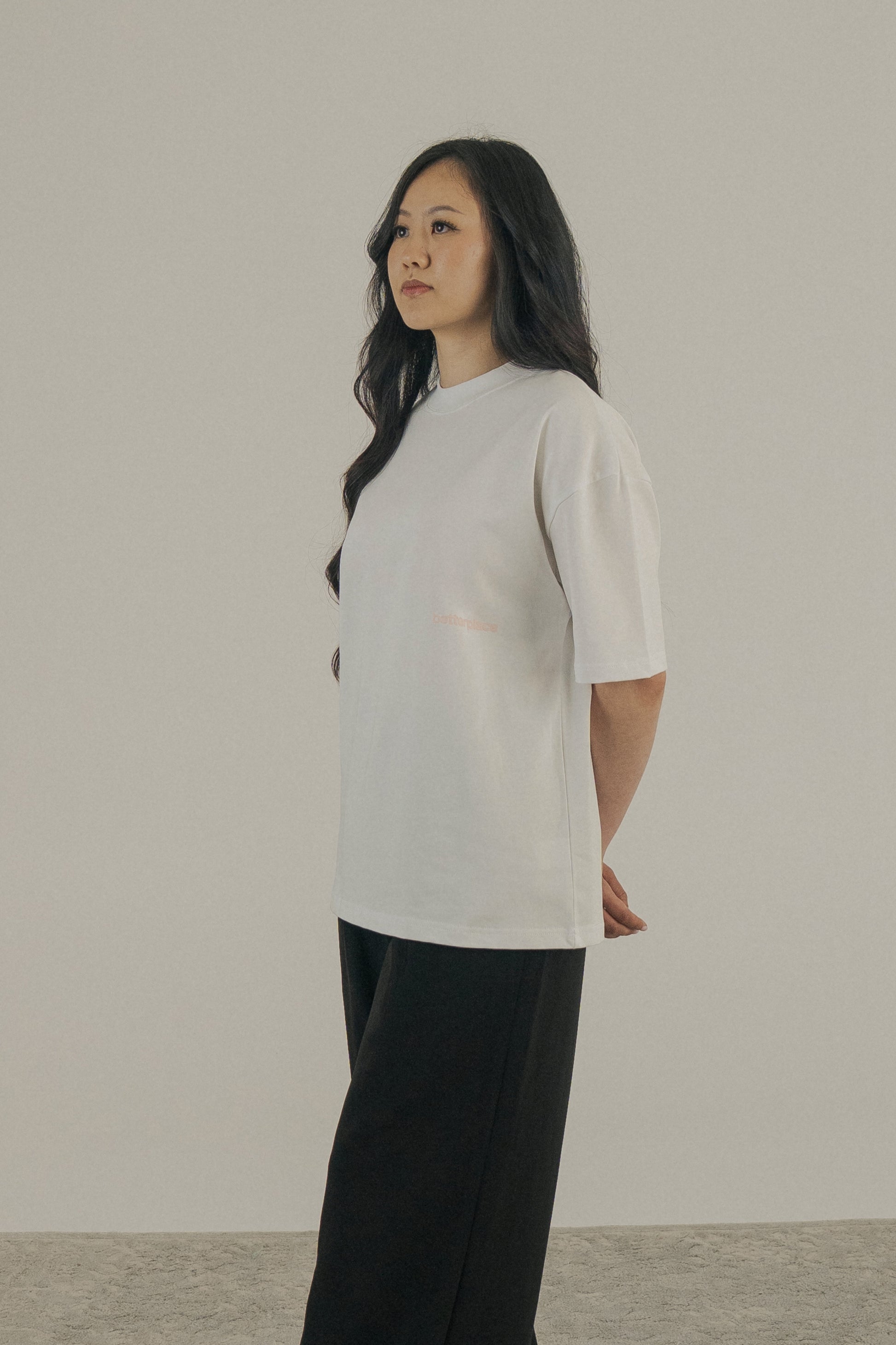 oversized tee - white/rosewater
