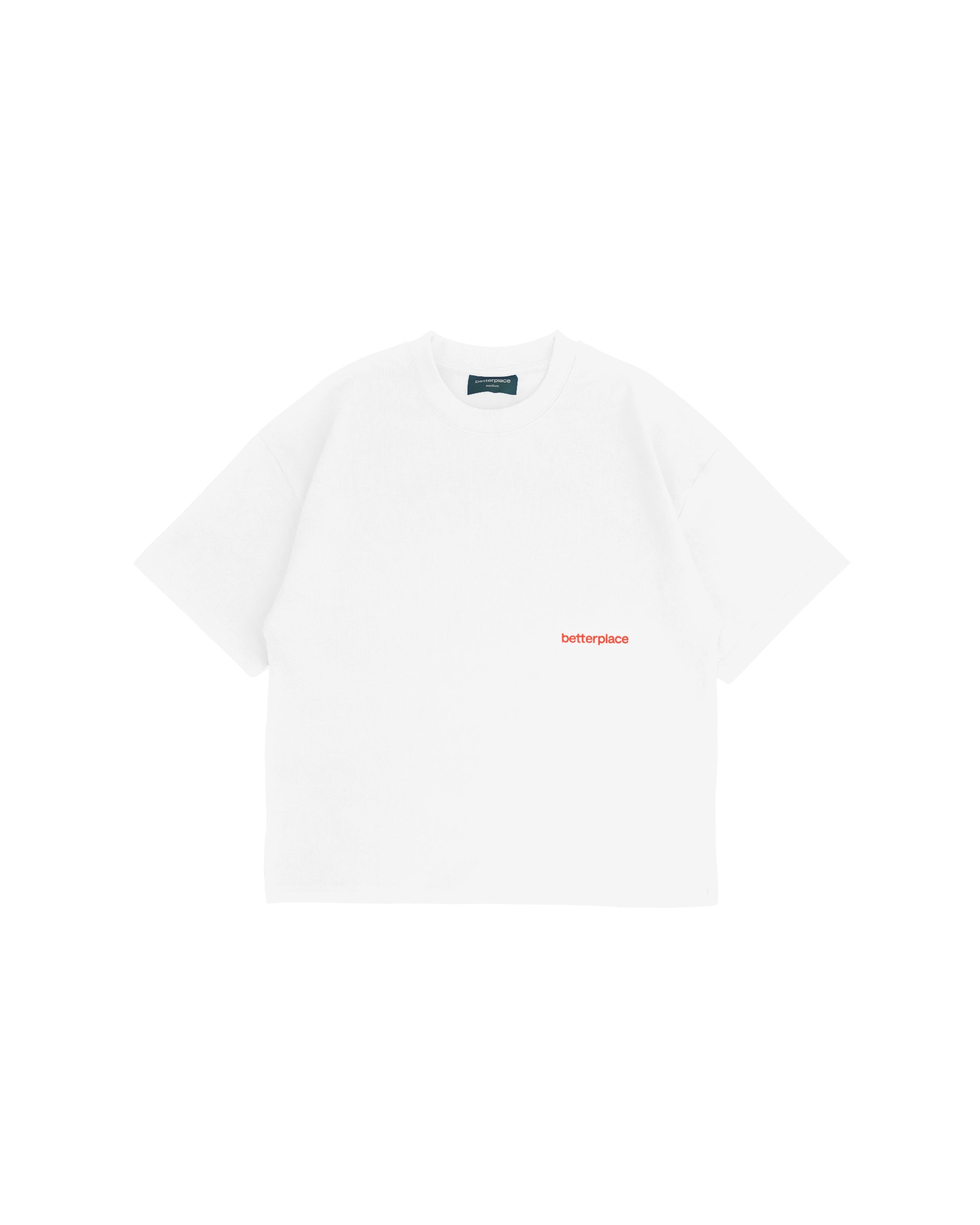 boxy tee - white/crimson