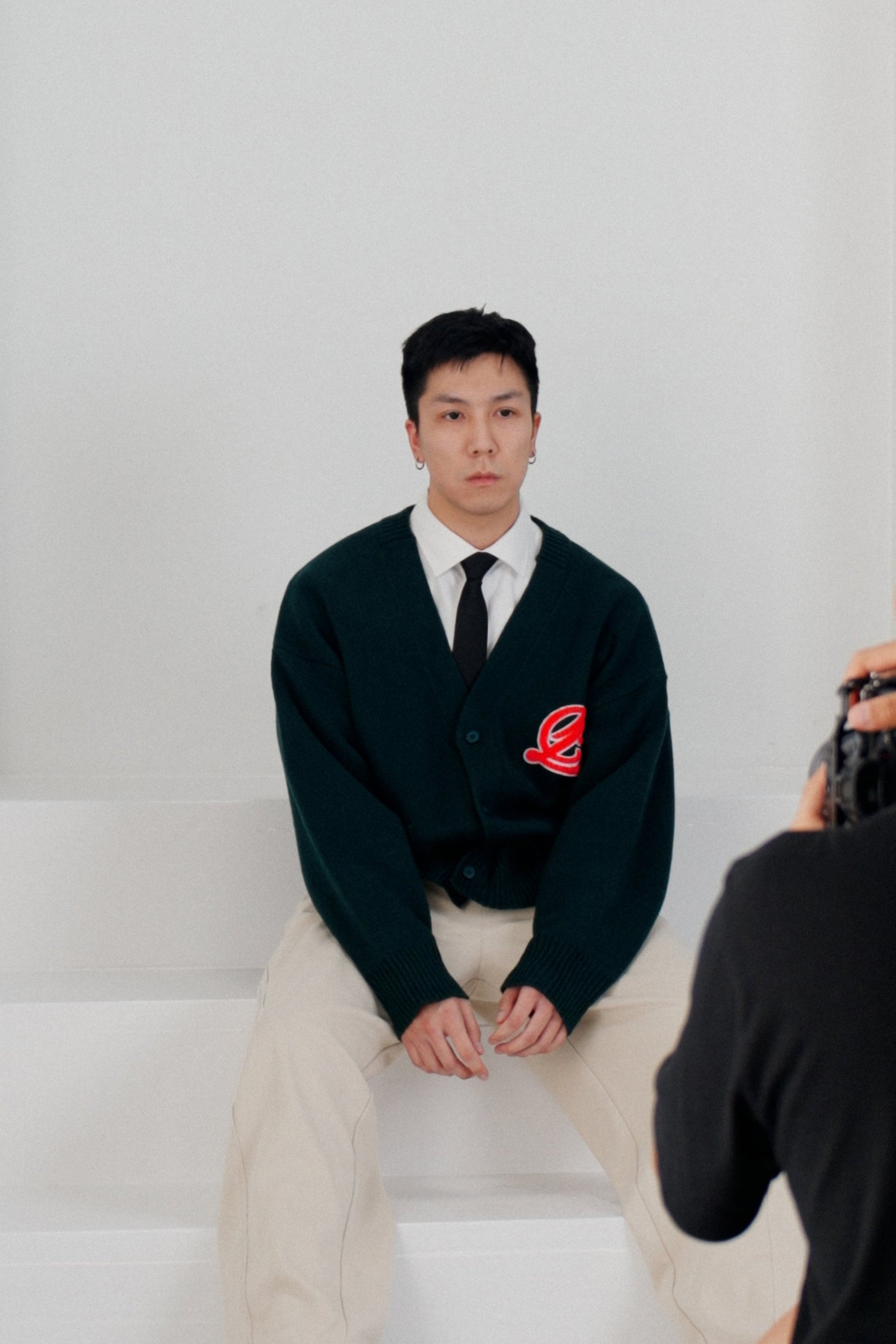 academy cardigan - emerald green