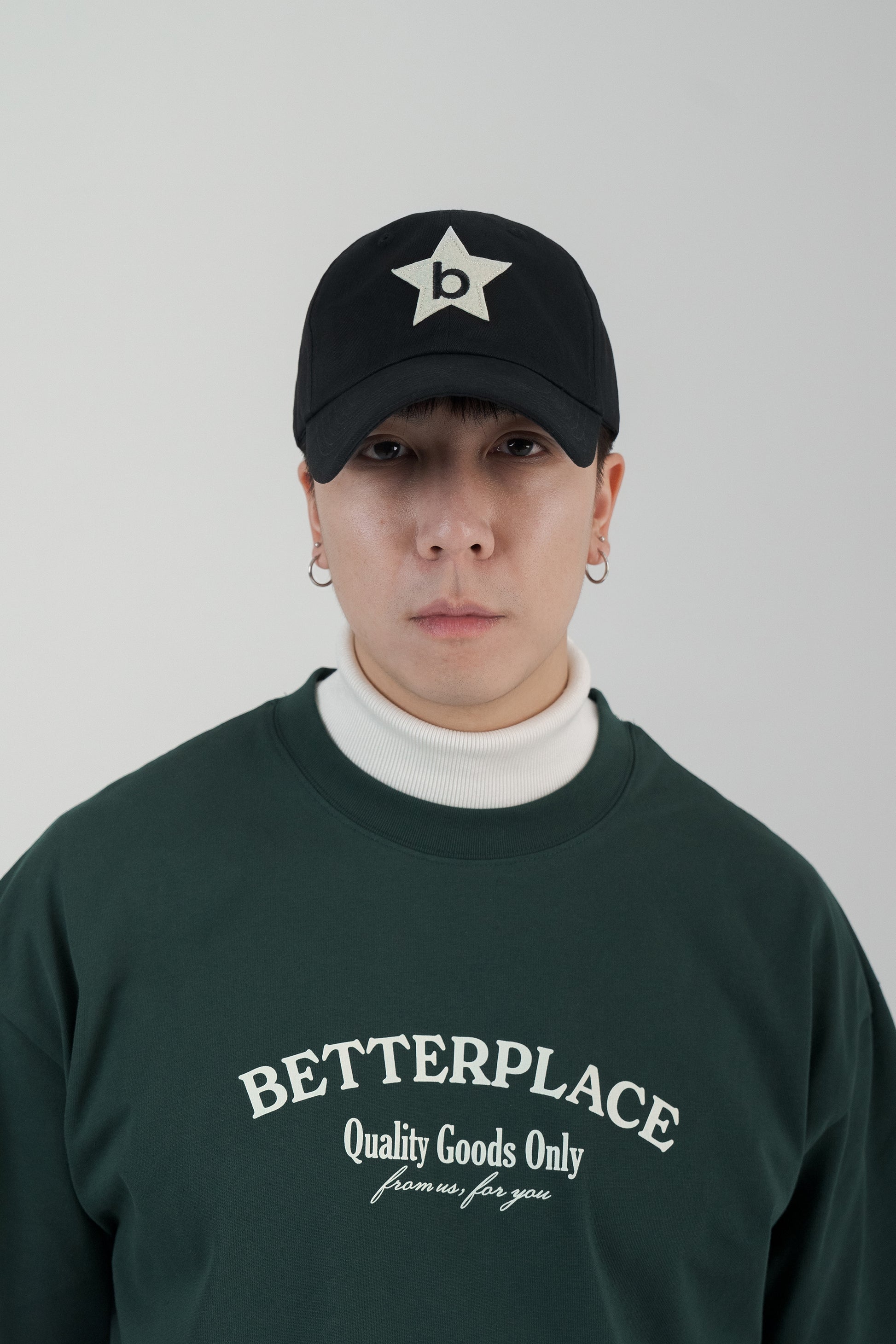 b star patch hat - black