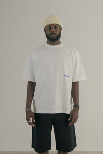 logo box tee V2 - white/blue