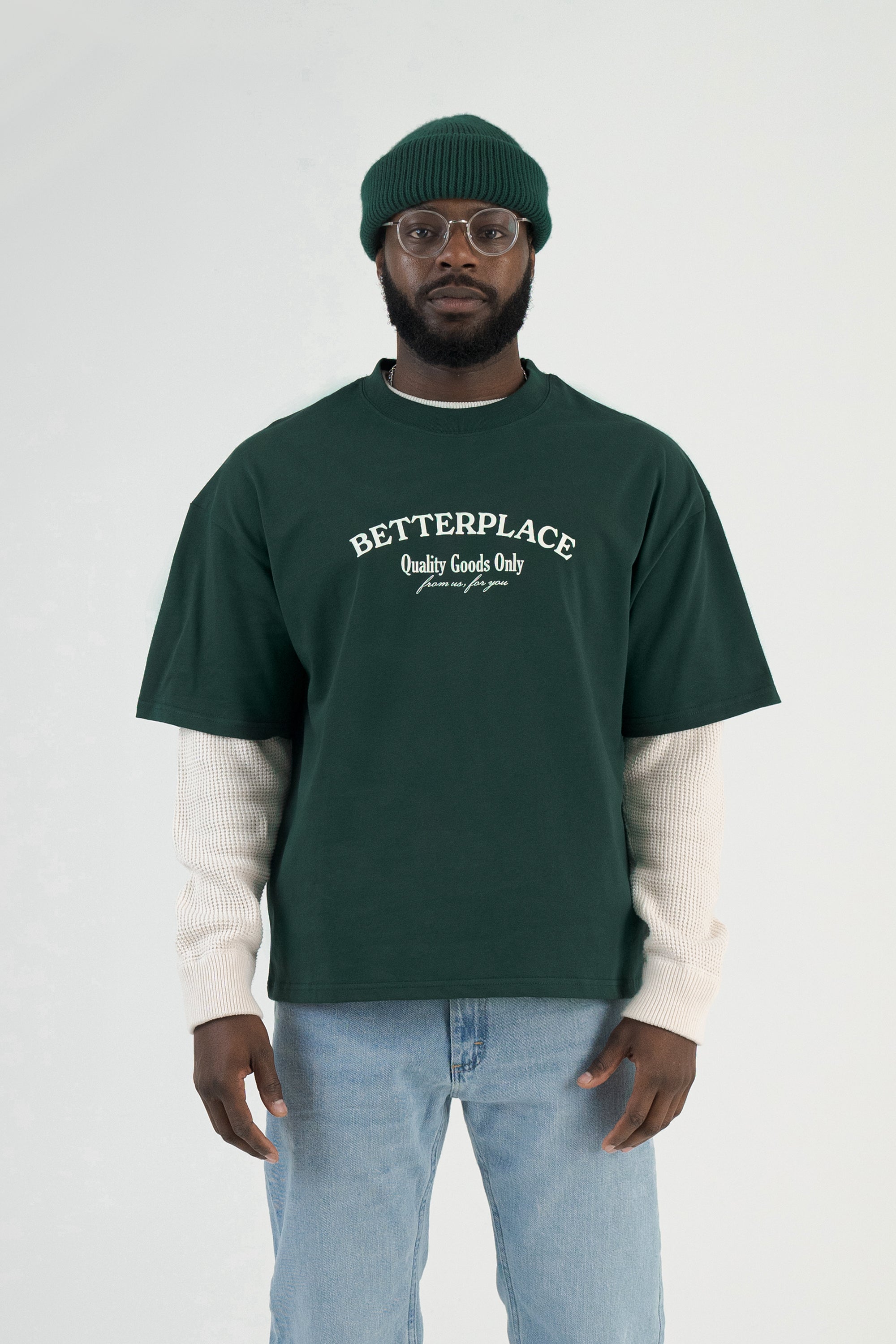 betterplace box tee - emerald tulips