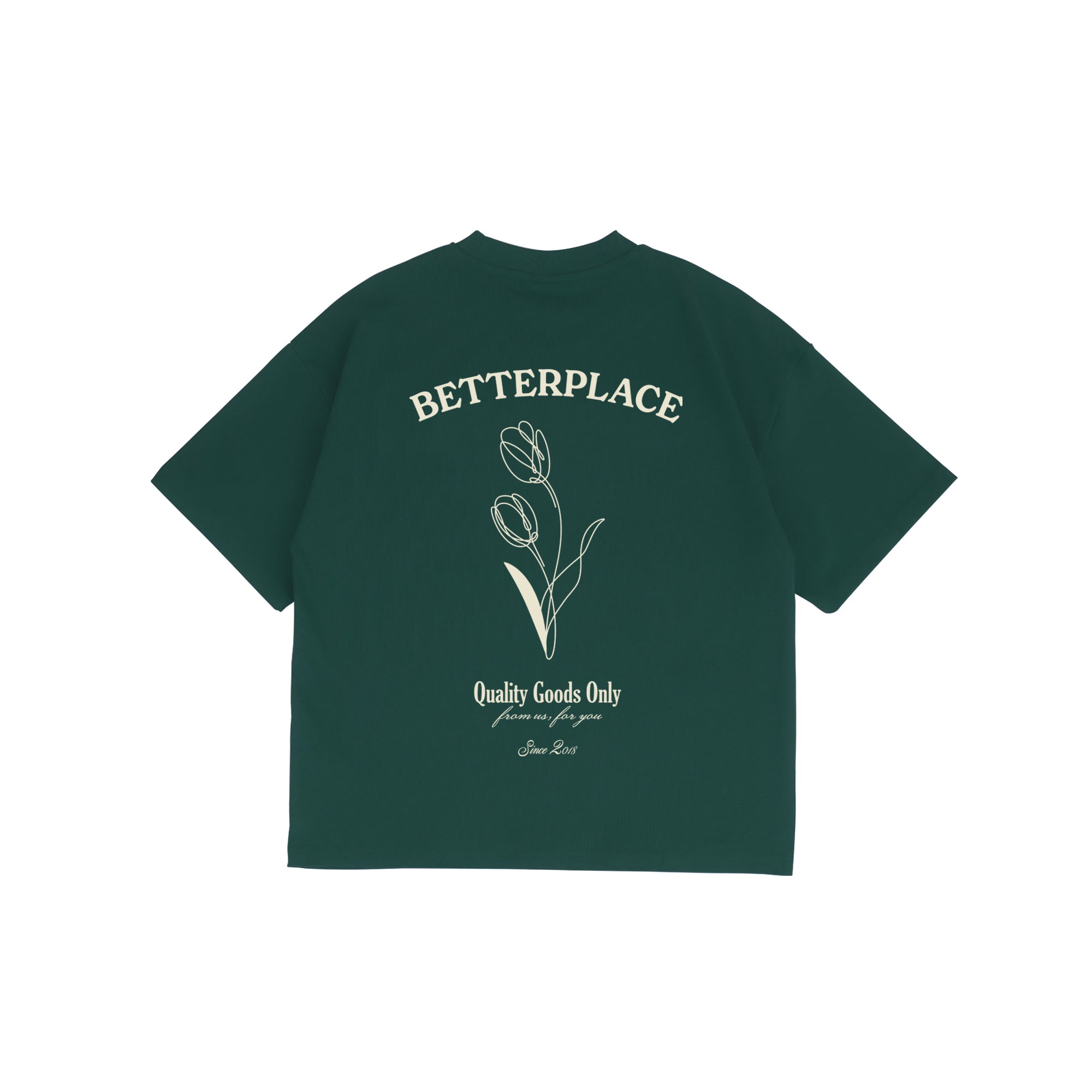 betterplace box tee - emerald tulips