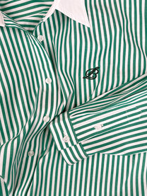 poplin shirt - striped/green
