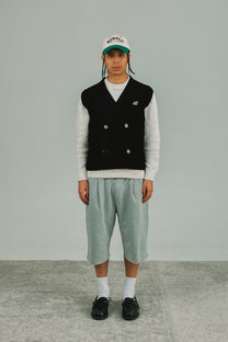 double breasted knit vest