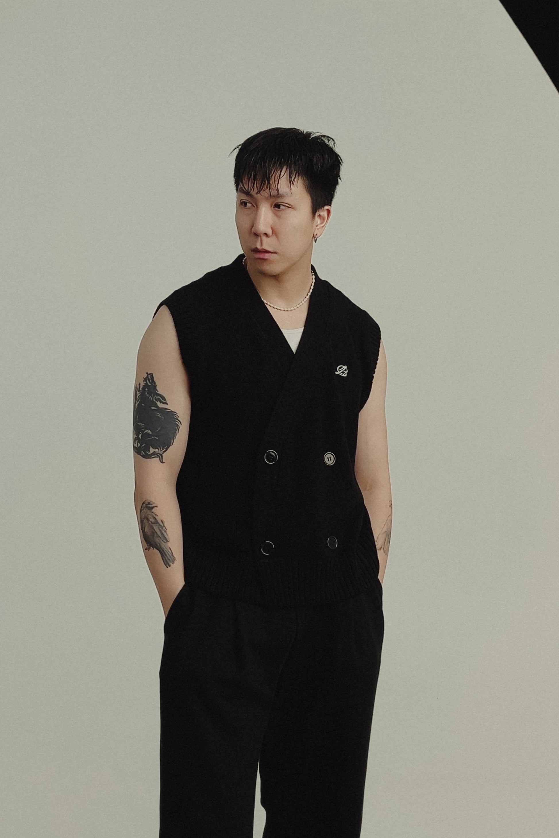 double breasted knit vest