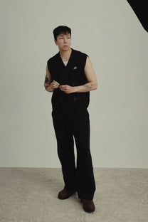 double breasted knit vest