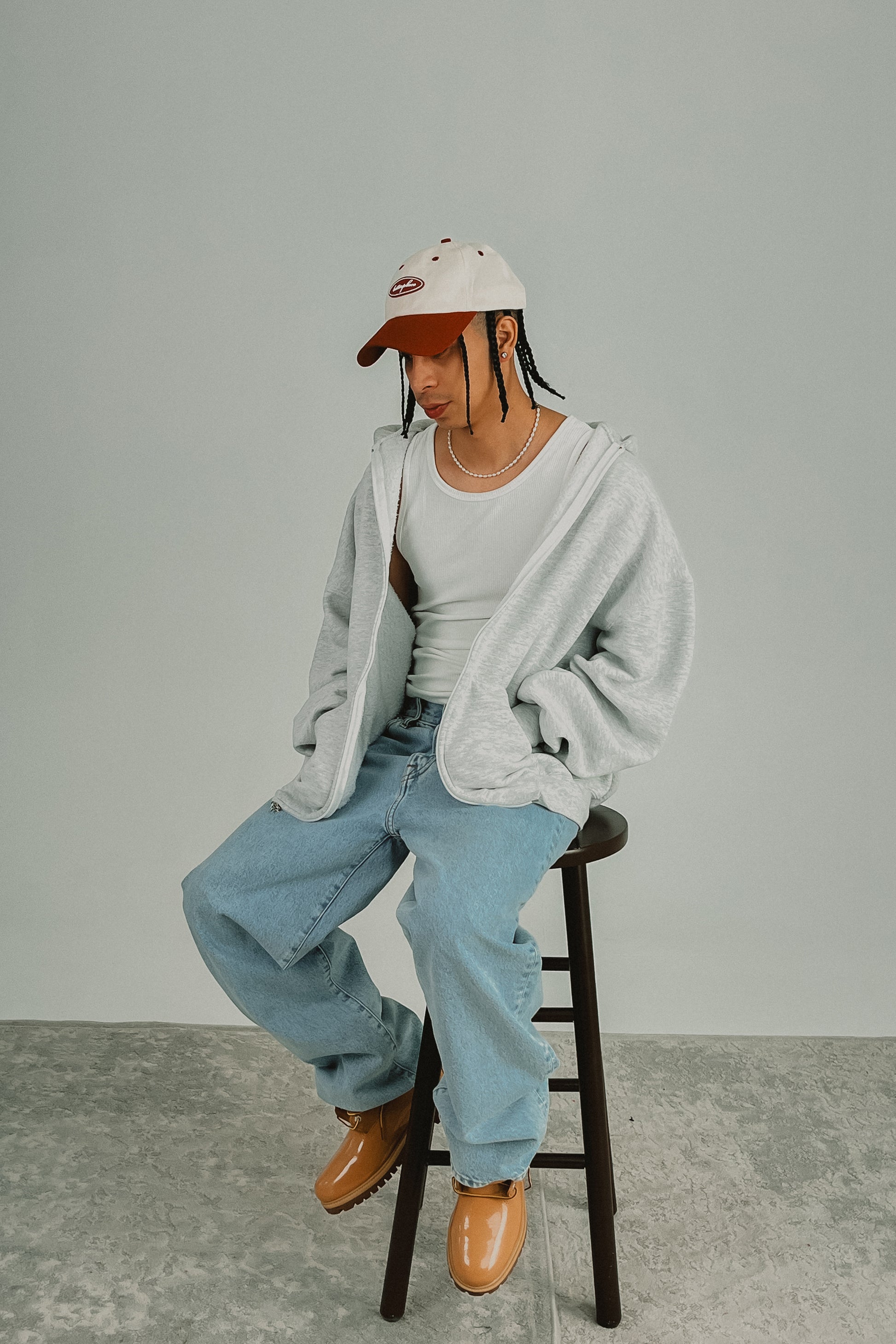 oval patch cap - two tone