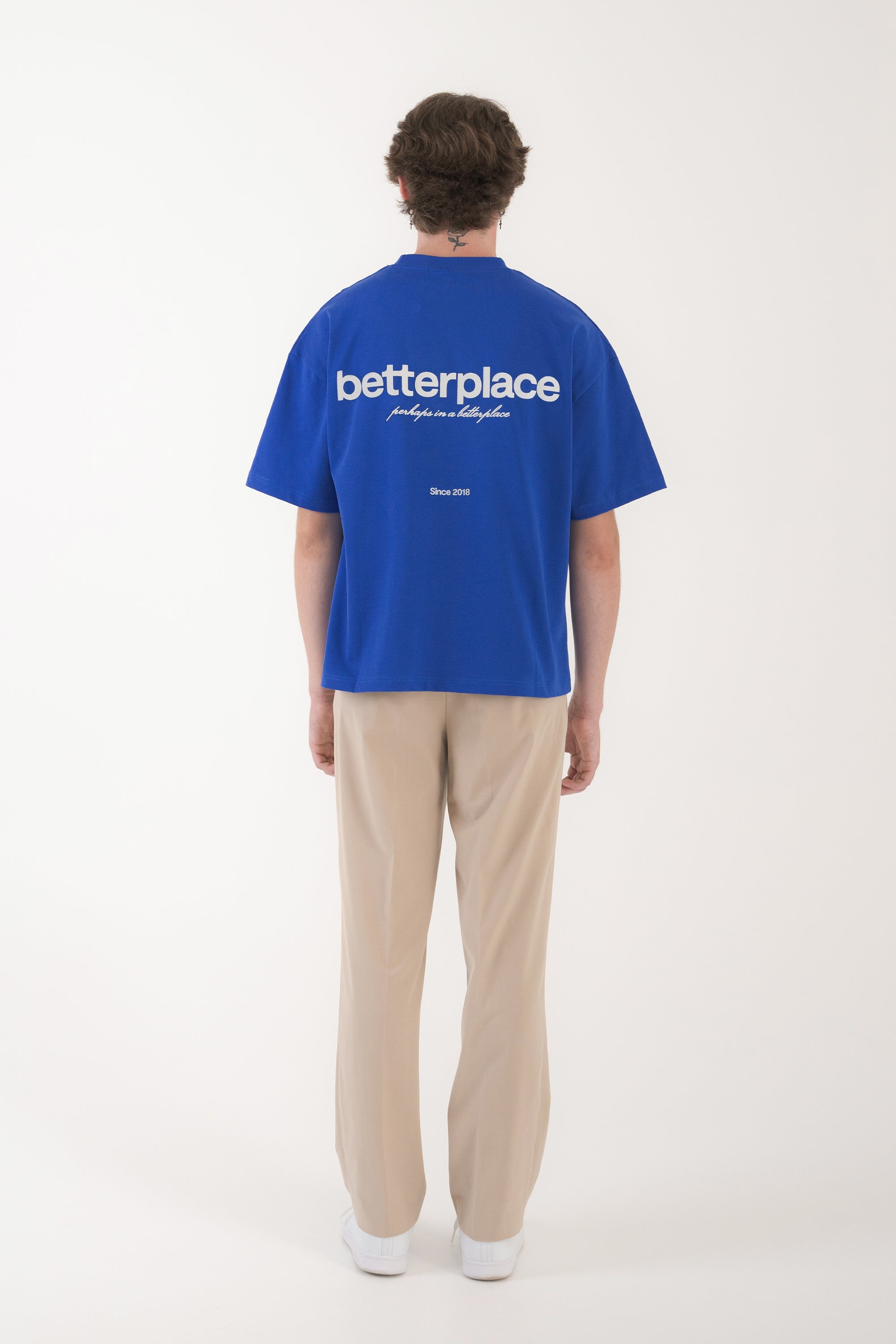 betterplace boxy tee - royal blue/white