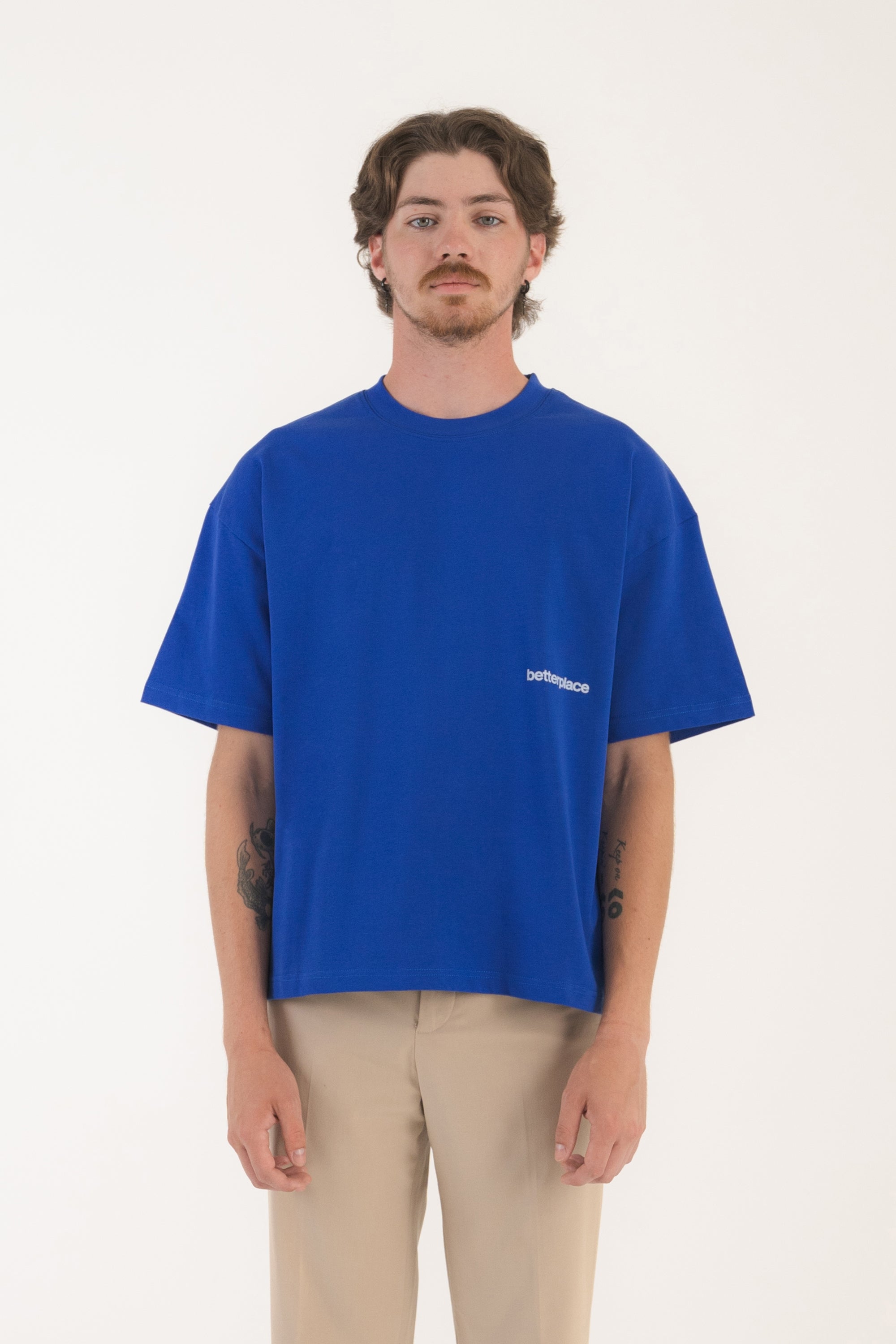 betterplace boxy tee - royal blue/white