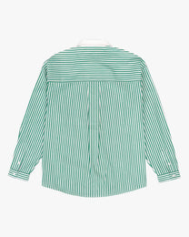 poplin shirt - striped/green