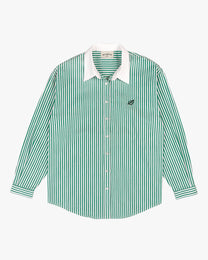 poplin shirt - striped/green